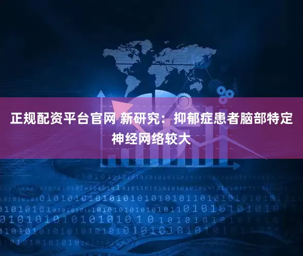 正规配资平台官网 新研究：抑郁症患者脑部特定神经网络较大