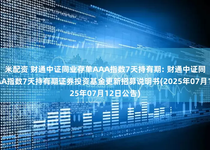 米配资 财通中证同业存单AAA指数7天持有期: 财通中证同业存单AAA指数7天持有期证券投资基金更新招募说明书(2025年07月12日公告)